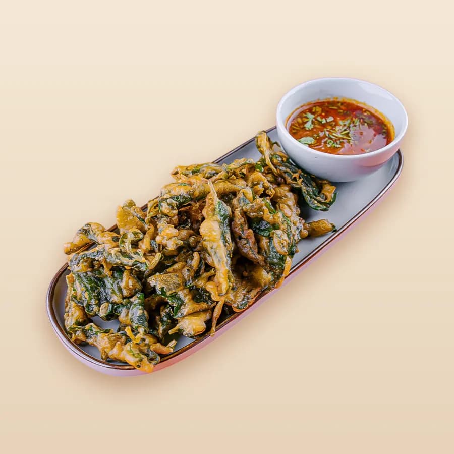 Morning Glory with Larb Gai Dip
