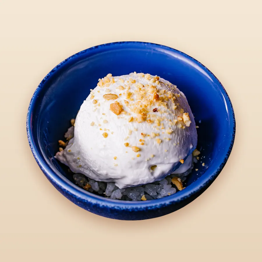 Coconut Ice Cream Over Sticky Rice